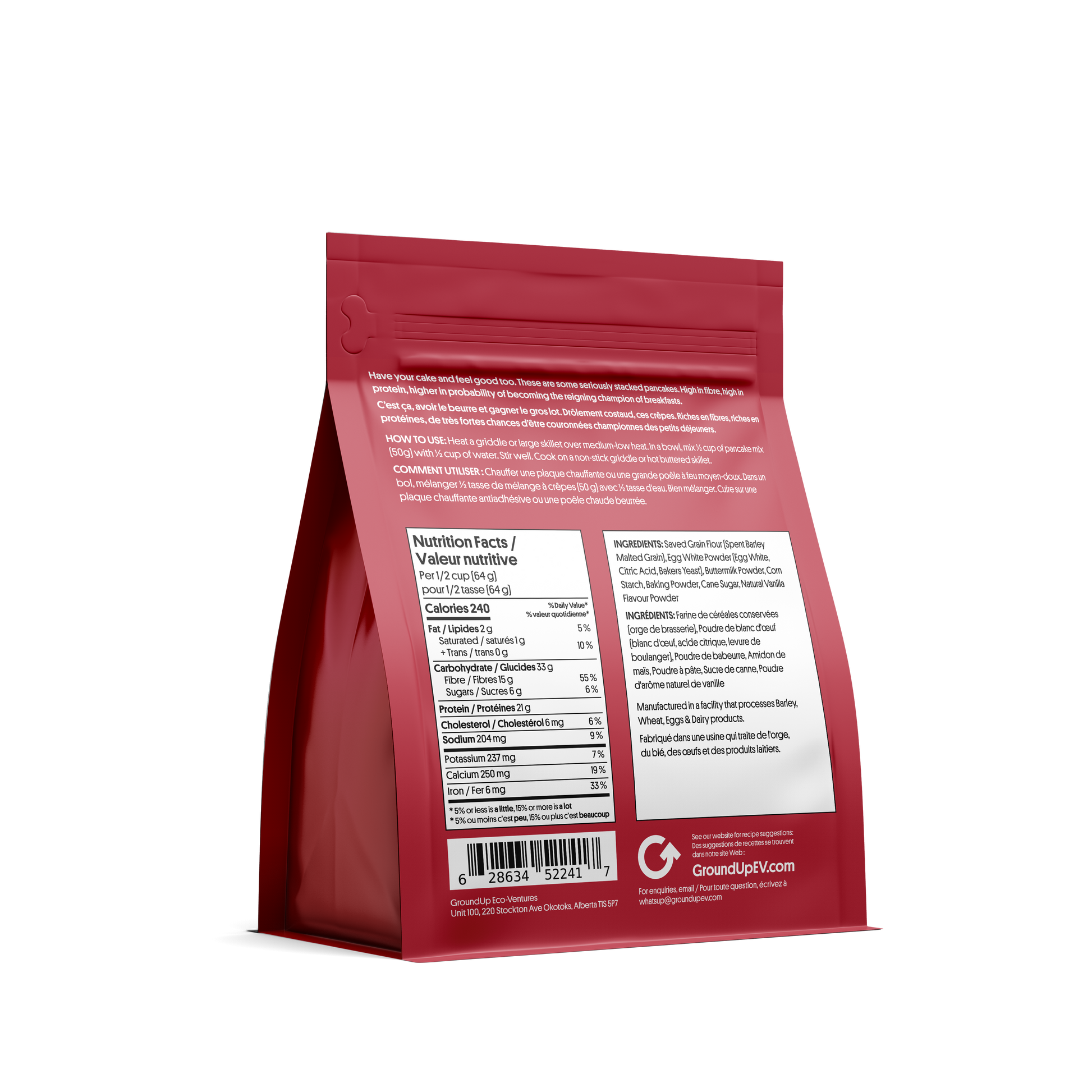 High-Protein Pancake Mix is Powered by our upcycled spent grain flour