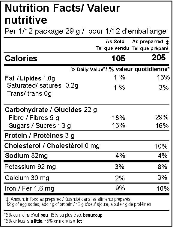 Second Slice Banana Bread ingredients list